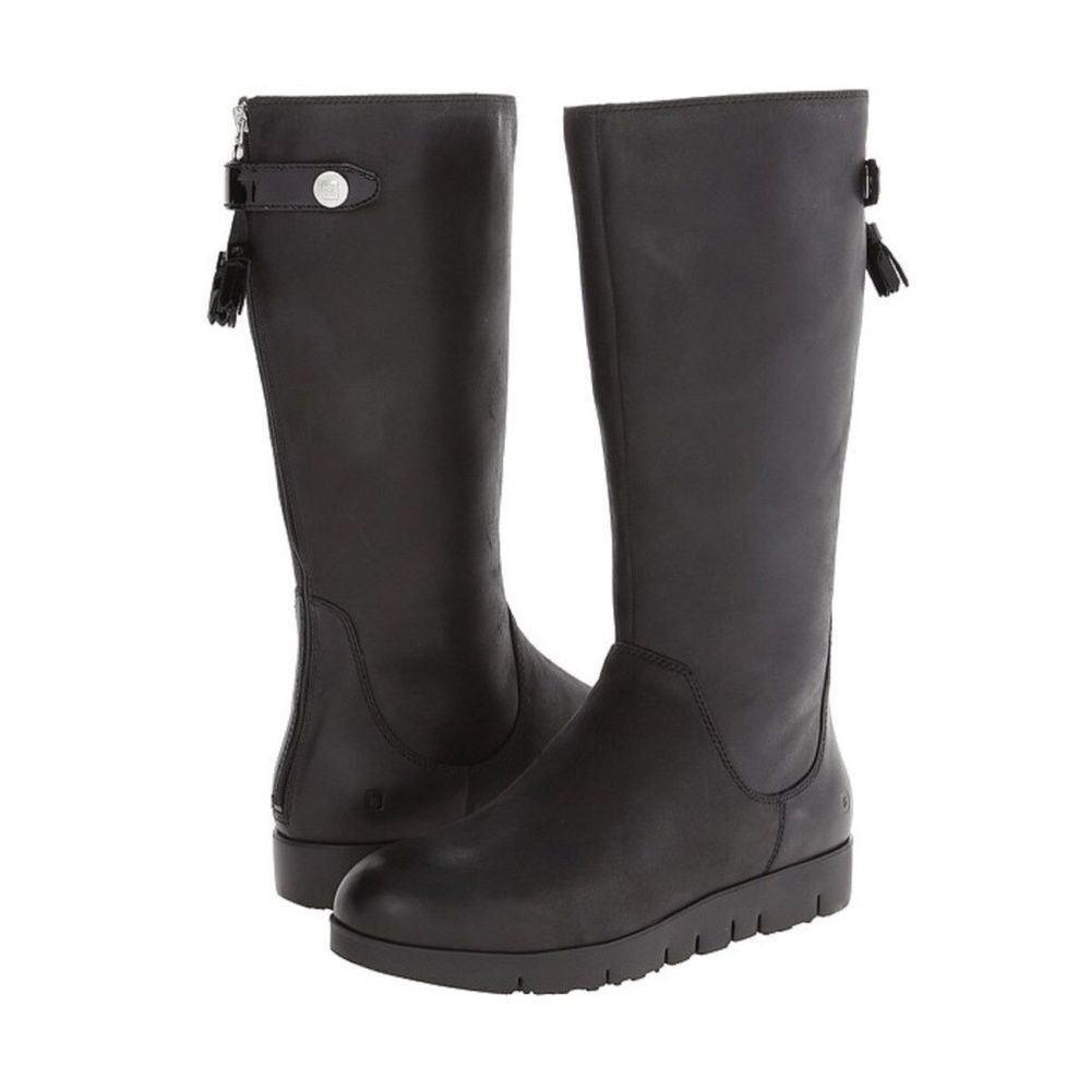 Tsubo‎ LIKE NEW Black Leather Back Zip Mid Calf Boots Eilis Sz 6
